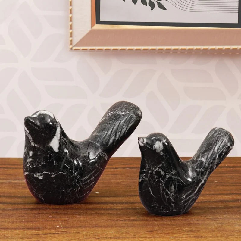 Marble Love Birds Black 3" Inches