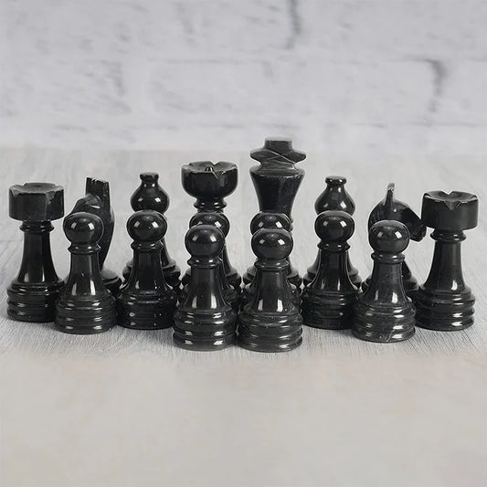 Marble Black & Marinara Premium Quality Chess Game Figures