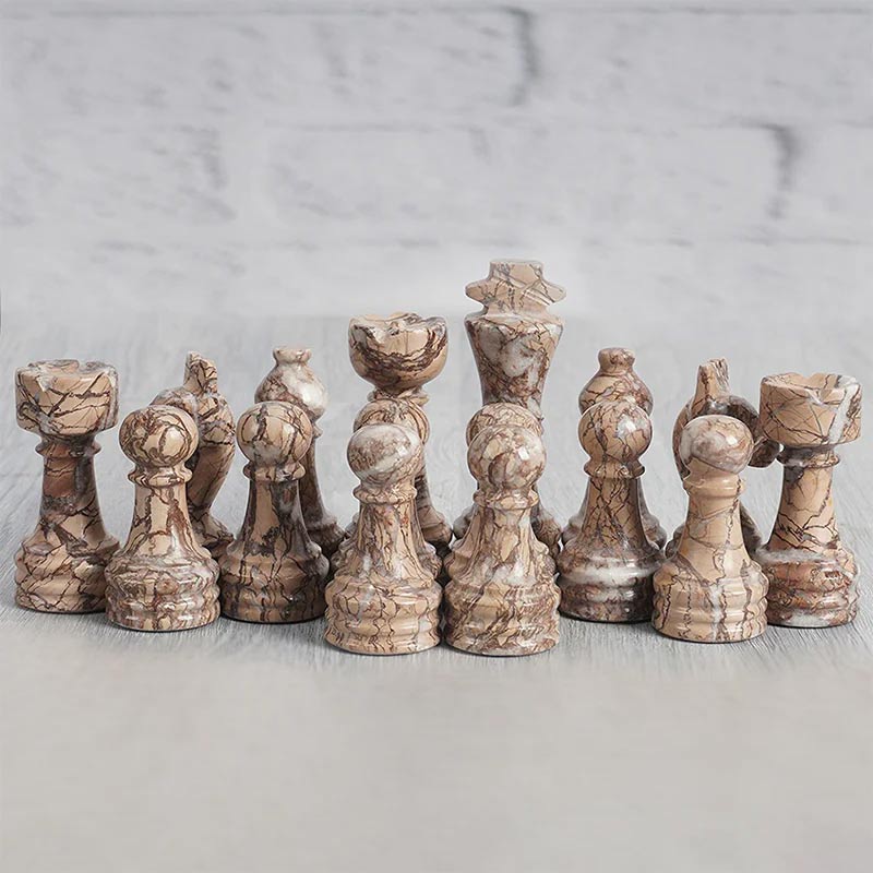 Marble Black & Marinara Premium Quality Chess Game Figures