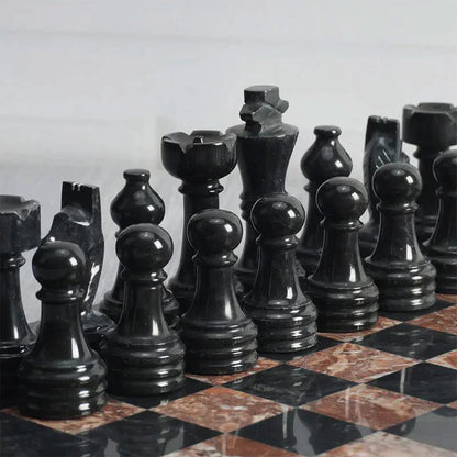 Marble Black & Marinara Premium Quality Chess Game Figures