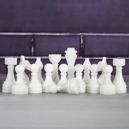 Black and White Natural Marble Chess Pieces