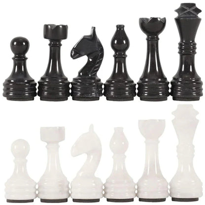 Black and White Natural Marble Chess Pieces