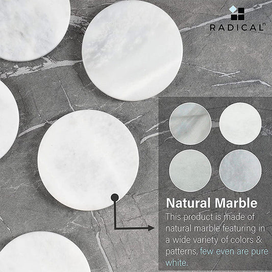 Marble Coaster Plates Set - Round