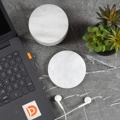 Marble Coaster Plates Set - Round