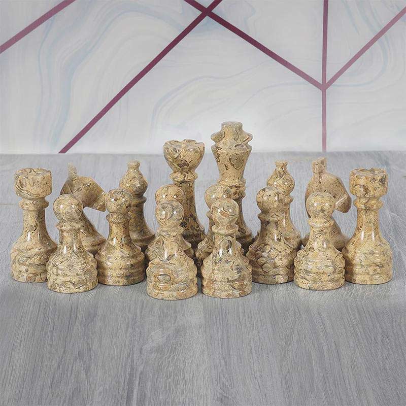 Marble Red & Coral Premium Quality Chess Pieces