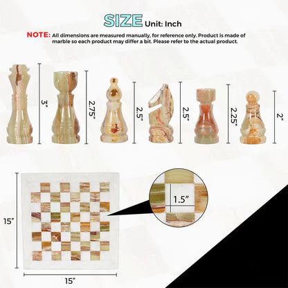 White and Green Premium Quality Chess pieces