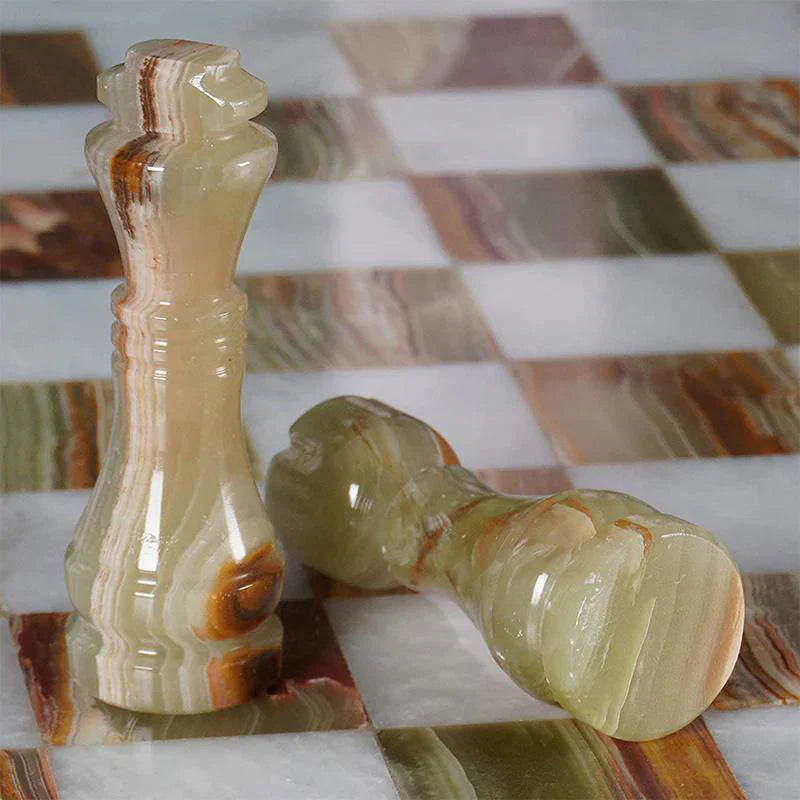 White and Green Premium Quality Chess pieces